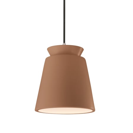 Justice Design Group Radiance 8" Wide Mini Pendant Adobe / Brushed Nickel