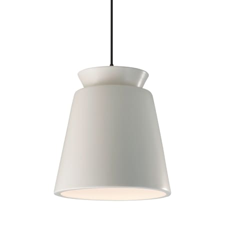 Justice Design Group Radiance Collection - Trapezoid 14" Wide Pendant with Bisque Shade Matte Black