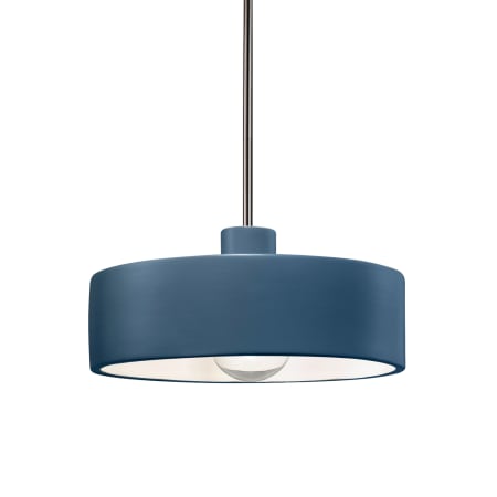 Justice Design Group Radiance 12" Wide Pendant with Midnight Sky Ceramic Shade Brushed Nickel