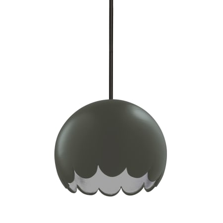Justice Design Group Radiance 9" Wide Mini Pendant with Pewter Green Ceramic Shade Matte Black