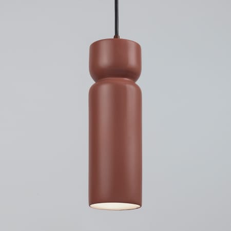 Justice Design Group Radiance 4" Wide LED Mini Pendant with Black Cord Canyon Clay / Dark Bronze