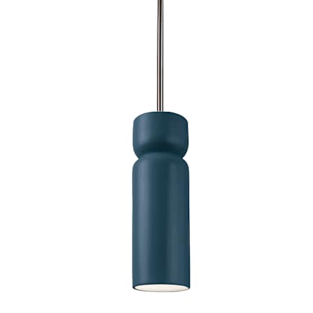 Justice Design Group Radiance 4" Wide LED Mini Pendant with Midnight Sky Ceramic Shade Brushed Nickel