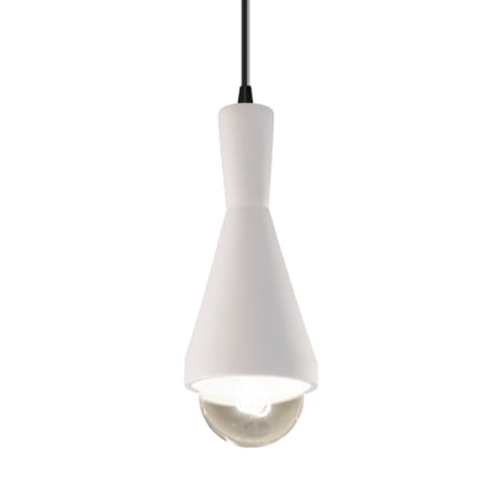 Justice Design Group Radiance 5" Wide Mini Pendant with a Ceramic Bisque Shade Matte Black