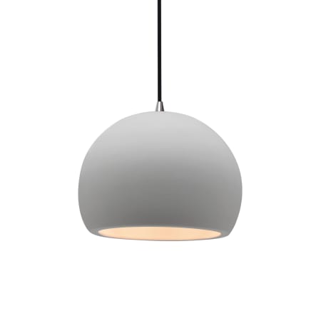 Justice Design Group Radiance 7" Wide Mini Pendant with a Ceramic Bisque Shade Brushed Nickel
