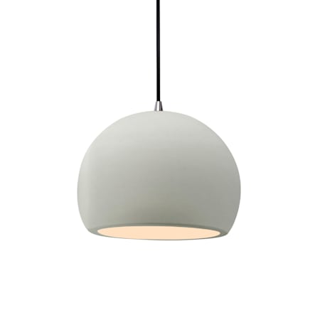 Justice Design Group Radiance 7" Wide LED Mini Pendant with a Ceramic Matte White Shade Brushed Nickel
