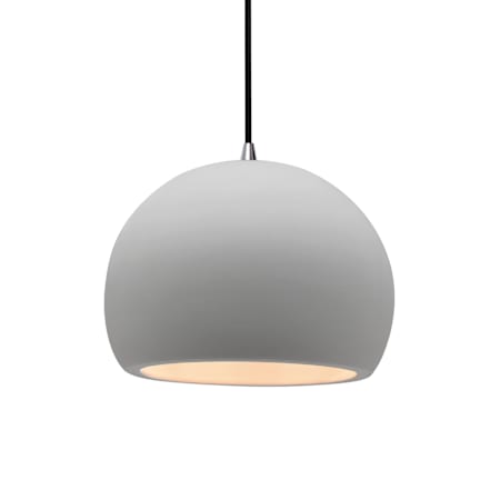 Justice Design Group Radiance 10" Wide Pendant with a Ceramic Bisque Shade Brushed Nickel
