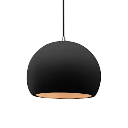Justice Design Group Radiance 10" Wide Pendant with a Ceramic Carbon Matte Black and Champagne Gold Shade Brushed Nickel
