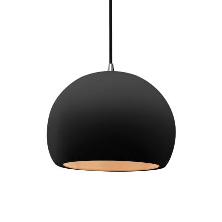 Justice Design Group Radiance 10" Wide LED Pendant with a Ceramic Carbon Matte Black and Champagne Gold Shade Brushed Nickel