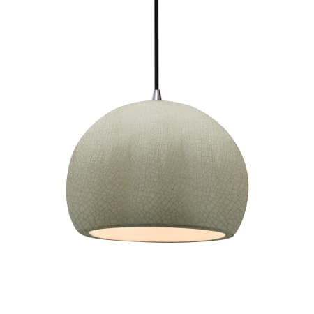 Justice Design Group Radiance 10" Wide Pendant with a Ceramic Celadon Green Crackle Shade Brushed Nickel