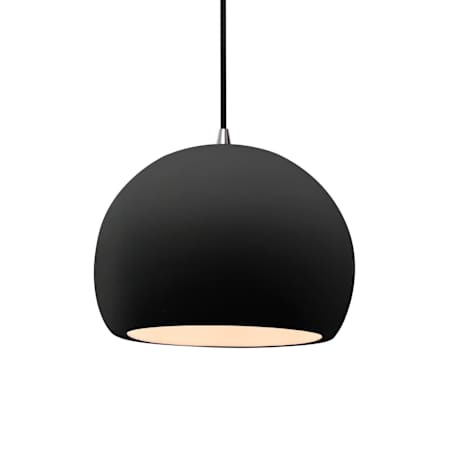 Justice Design Group Radiance 10" Wide LED Pendant with a Ceramic Carbon Matte Black Shade Brushed Nickel