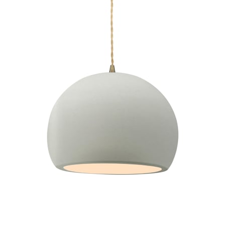 Justice Design Group Radiance 10" Wide Pendant with a Ceramic Matte White Shade Antique Brass