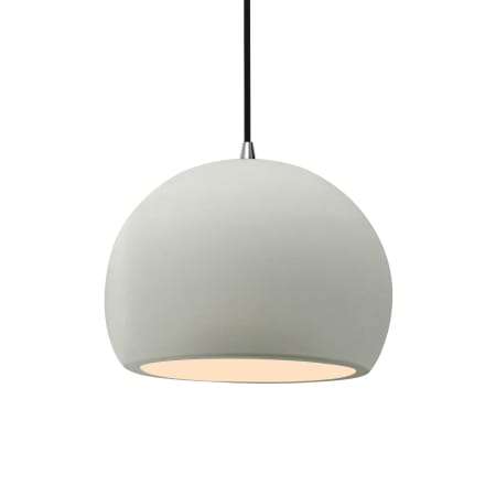 Justice Design Group Radiance 10" Wide Pendant with a Ceramic Matte White Shade Brushed Nickel