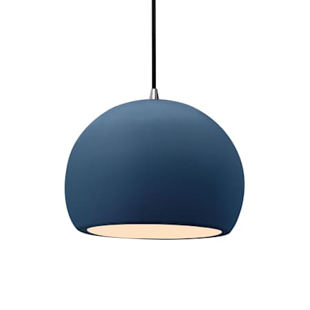 Justice Design Group Radiance 10" Wide LED Pendant with a Ceramic Midnight Sky Shade Brushed Nickel