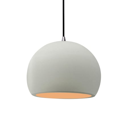 Justice Design Group Radiance 10" Wide Pendant with a Ceramic Matte White and Champagne Gold Shade Brushed Nickel