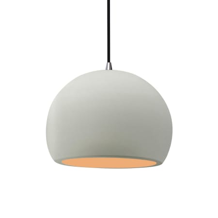 Justice Design Group Radiance 10" Wide LED Pendant with a Ceramic Matte White and Champagne Gold Shade Brushed Nickel