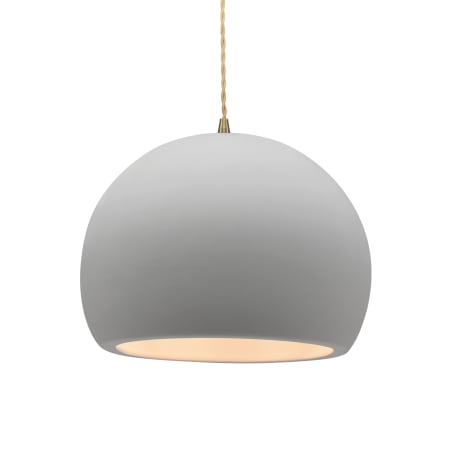 Justice Design Group Radiance 12" Wide Pendant with a Ceramic Bisque Shade Antique Brass