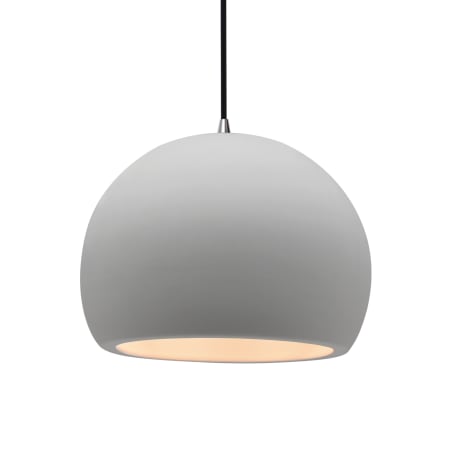 Justice Design Group Radiance 12" Wide Pendant with a Ceramic Bisque Shade Brushed Nickel
