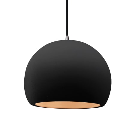 Justice Design Group Radiance 12" Wide LED Pendant with a Ceramic Carbon Matte Black and Champagne Gold Shade Brushed Nickel