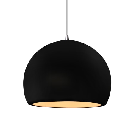 Justice Design Group Radiance 12" Wide Pendant Carbon Matte Black / Brushed Nickel