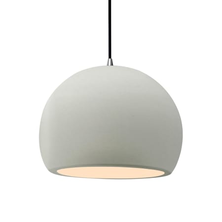 Justice Design Group Radiance 12" Wide Pendant with a Ceramic Matte White Shade Brushed Nickel