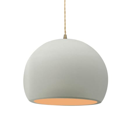 Justice Design Group Radiance 12" Wide Pendant with a Ceramic Matte White and Champagne Gold Shade Antique Brass