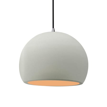 Justice Design Group Radiance 12" Wide Pendant with a Ceramic Matte White and Champagne Gold Shade Brushed Nickel