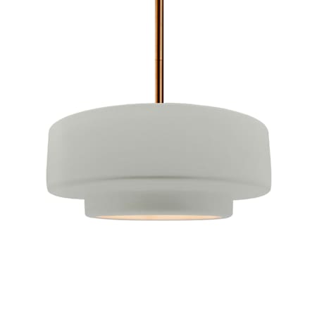 Justice Design Group Radiance Collection - Tier 15" Wide Pendant with Matte White Shade Brushed Brass