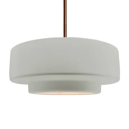 Justice Design Group Radiance 17" Wide Pendant with Bisque Shade Brushed Brass / Bisque