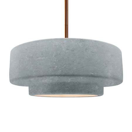 Justice Design Group Radiance 17" Wide LED Pendant with Concrete Shade Brushed Brass / Concrete