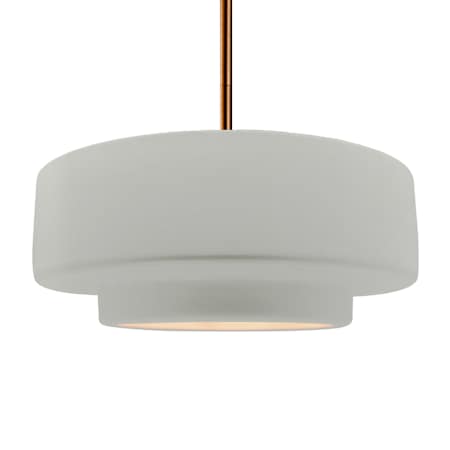 Justice Design Group Radiance 17" Wide LED Pendant with Matte White Shade Brushed Brass / Matte White