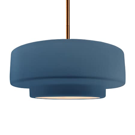 Justice Design Group Radiance 17" Wide Pendant with Midnight Sky Shade Brushed Brass / Midnight Sky