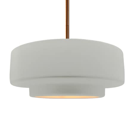 Justice Design Group Radiance 17" Wide LED Pendant Brushed Brass / Matte White / Champagne Gold