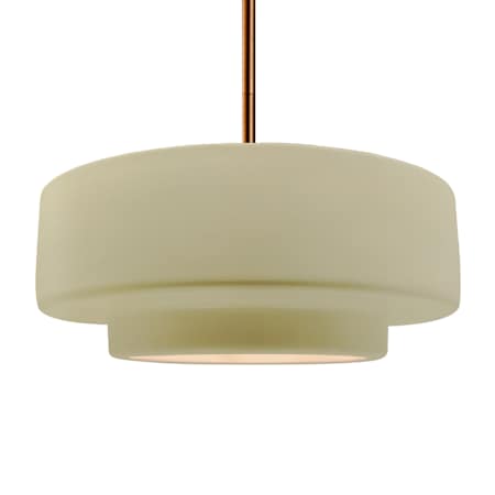 Justice Design Group Radiance Collection - Tier 16" Wide Pendant with Vanilla Gloss Shade Brushed Brass