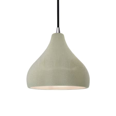 Justice Design Group Radiance 8" Wide Mini Pendant with a Ceramic Celadon Green Crackle Shade Brushed Nickel