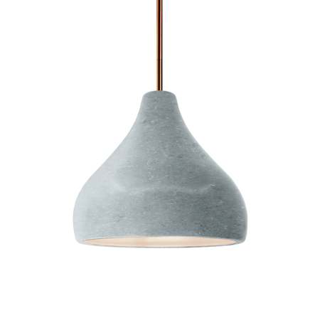 Justice Design Group Radiance 8" Wide Mini Pendant with Concrete Shade Antique Brass / Concrete