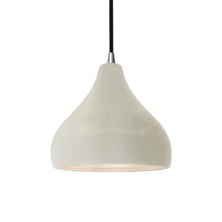 Justice Design Group Radiance 8" Wide LED Mini Pendant with a Ceramic White Crackle Shade Brushed Nickel