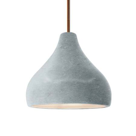 Justice Design Group Radiance 12" Wide Pendant with Concrete Shade Antique Brass / Concrete