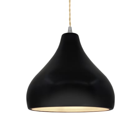 Justice Design Group Radiance 12" Wide Pendant Carbon Matte Black / Brushed Nickel
