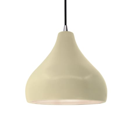 Justice Design Group Radiance 12" Wide Pendant with a Ceramic Vanilla Gloss Shade Brushed Nickel