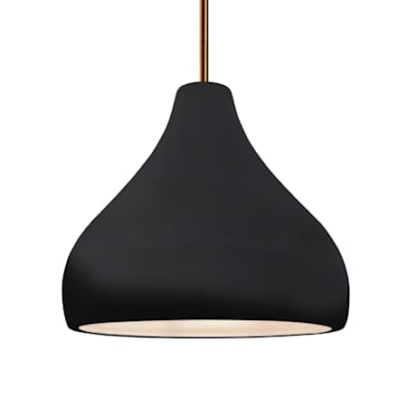 Justice Design Group Radiance 12" Wide Pendant with a Ceramic Gloss White Shade Brushed Nickel