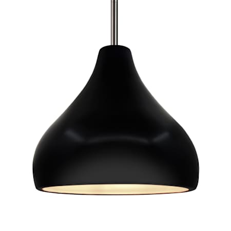 Justice Design Group Radiance 14" Wide Pendant Gloss Black / Brushed Nickel