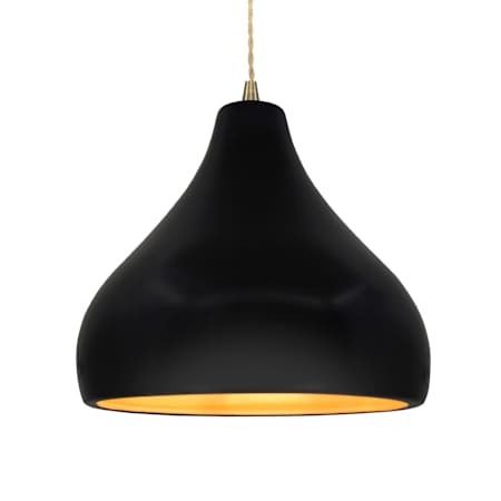 Justice Design Group Radiance 14" Wide Pendant with Twisted Beige Cord Antique Brass / Carbon Matte Black / Gold