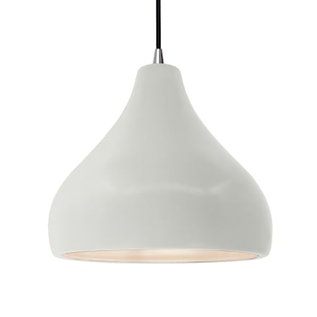 Justice Design Group Radiance 14" Wide Pendant with a Ceramic Matte White Shade Brushed Nickel