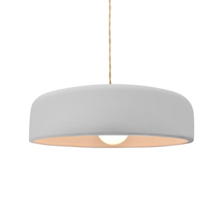 Justice Design Group Radiance Collection - Spire 13" Wide Pendant with Twisted Beige Cord and Bisque Shade Brushed Brass
