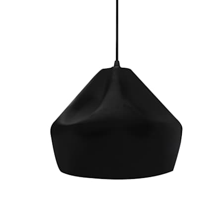 Justice Design Group Radiance Collection - Crease 9" Wide Mini LED Pendant with Gloss Black with Matte White Interior Shade Matte Black
