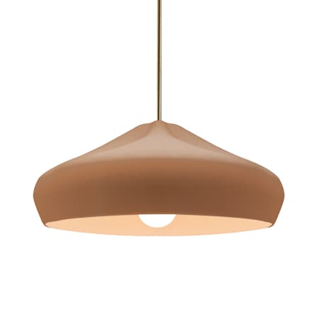 Justice Design Group Radiance 15" Wide Dome Pendant with Rigid Stem Adobe / Antique Brass