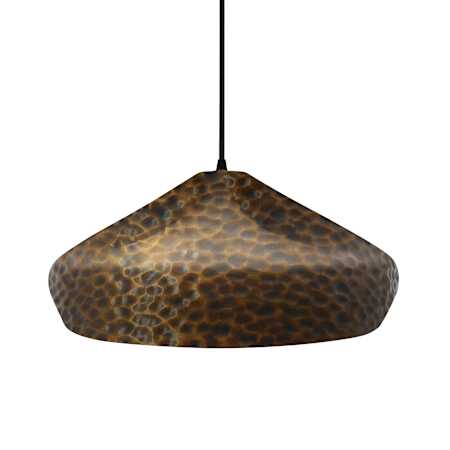 Justice Design Group Radiance Collection - Crease 15" Wide LED Pendant with Hammered Brass Shade Matte Black