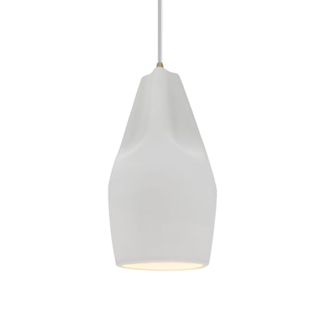Justice Design Group Radiance Collection - Crease 6" Wide Mini Pendant with Bisque Shade Antique Brass