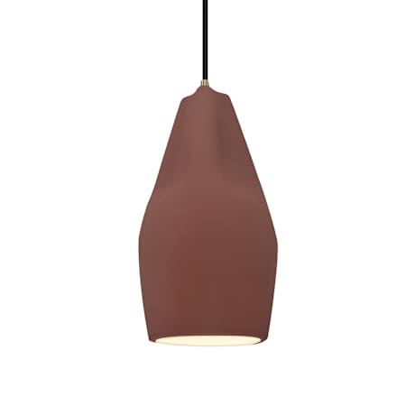 Justice Design Group Radiance Collection - Crease 6" Wide Mini Pendant with Canyon Clay Shade Antique Brass