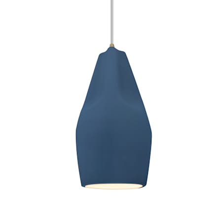 Justice Design Group Radiance Collection - Crease 6" Wide Mini LED Pendant with Midnight Sky Shade Antique Brass